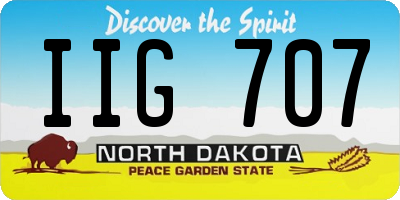 ND license plate IIG707