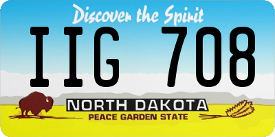 ND license plate IIG708