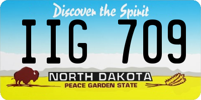ND license plate IIG709