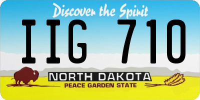 ND license plate IIG710