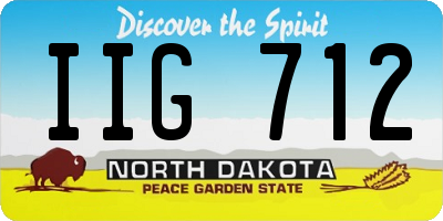 ND license plate IIG712