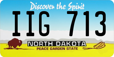 ND license plate IIG713