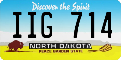ND license plate IIG714