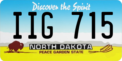 ND license plate IIG715