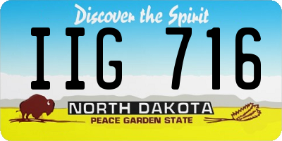 ND license plate IIG716