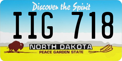 ND license plate IIG718