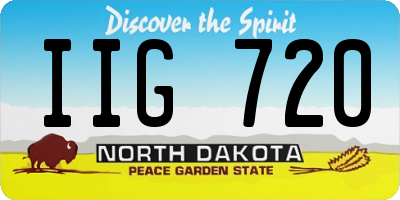 ND license plate IIG720