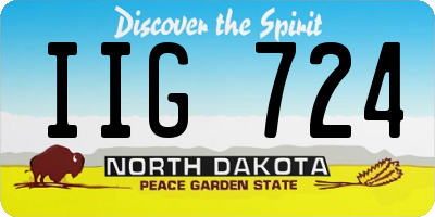 ND license plate IIG724