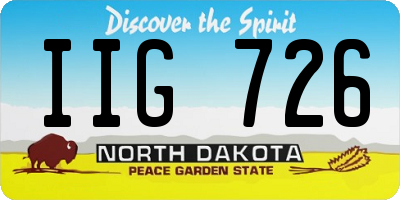 ND license plate IIG726