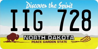 ND license plate IIG728