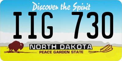 ND license plate IIG730