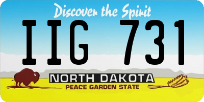 ND license plate IIG731
