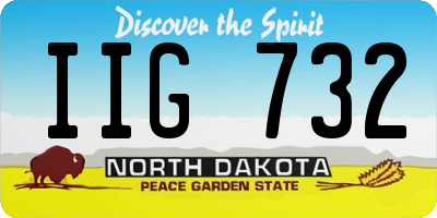 ND license plate IIG732