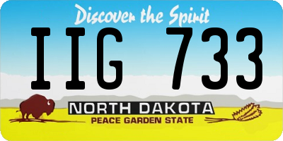ND license plate IIG733