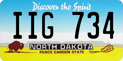 ND license plate IIG734