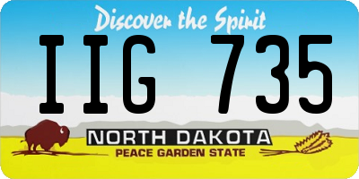 ND license plate IIG735