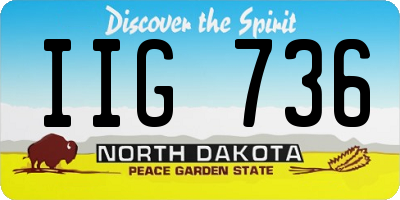 ND license plate IIG736