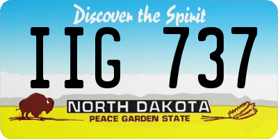 ND license plate IIG737