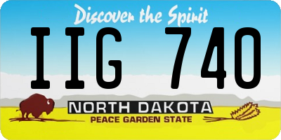 ND license plate IIG740