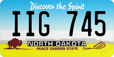 ND license plate IIG745