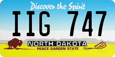 ND license plate IIG747