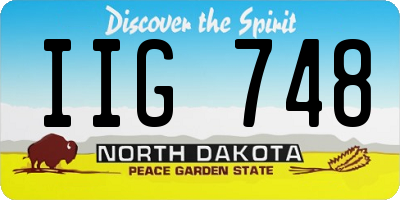 ND license plate IIG748