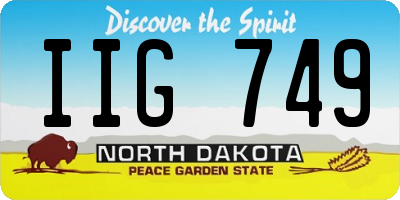 ND license plate IIG749