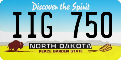 ND license plate IIG750