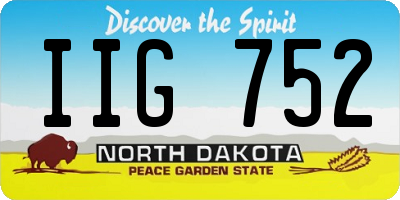 ND license plate IIG752