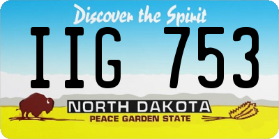 ND license plate IIG753