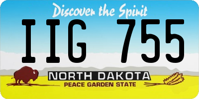 ND license plate IIG755