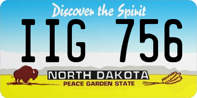 ND license plate IIG756