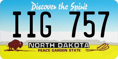 ND license plate IIG757