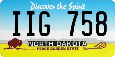 ND license plate IIG758