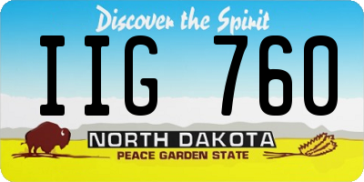 ND license plate IIG760