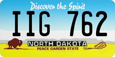 ND license plate IIG762