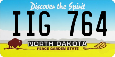 ND license plate IIG764