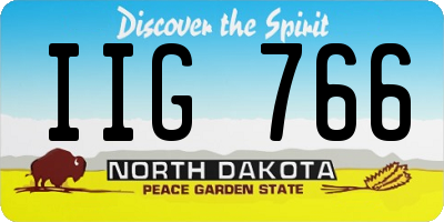 ND license plate IIG766