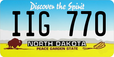 ND license plate IIG770