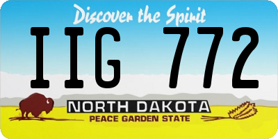 ND license plate IIG772