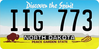 ND license plate IIG773