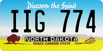 ND license plate IIG774