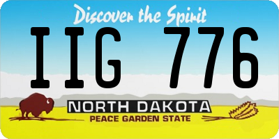 ND license plate IIG776