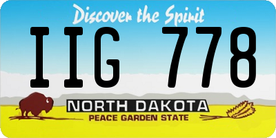 ND license plate IIG778