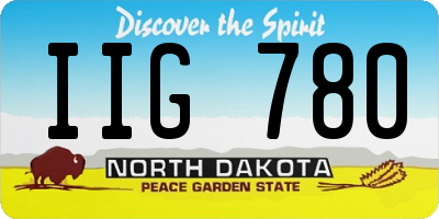 ND license plate IIG780