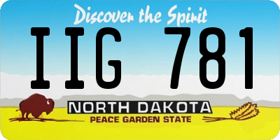 ND license plate IIG781
