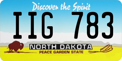 ND license plate IIG783