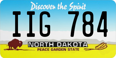 ND license plate IIG784