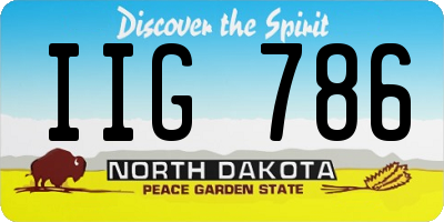 ND license plate IIG786