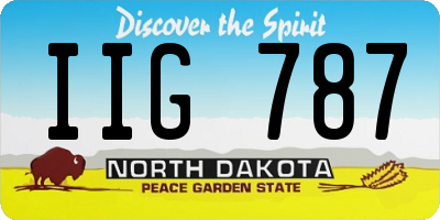 ND license plate IIG787